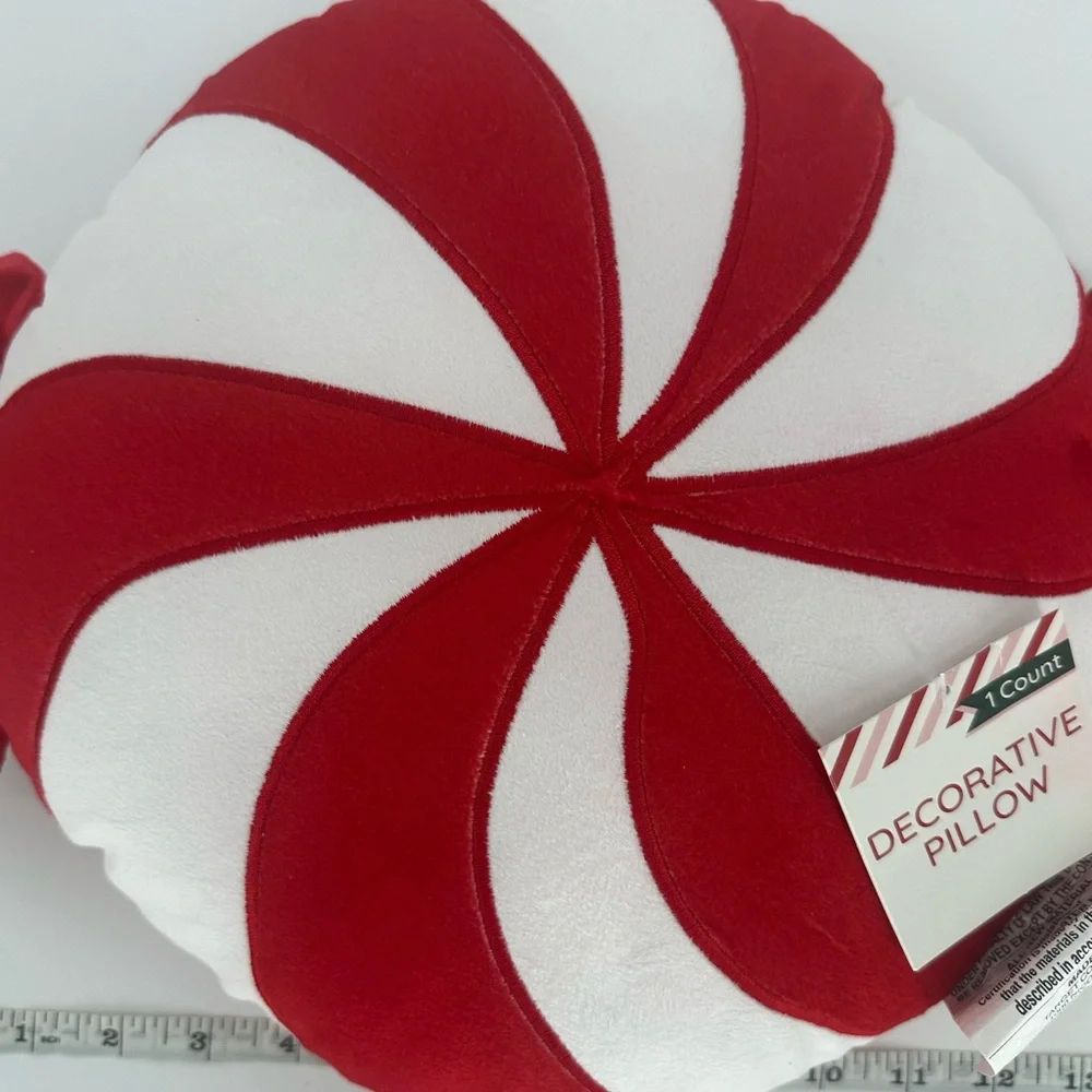NWT Target Bullseye Playground Christmas Peppermint Candy Throw Pillow 2024 NEW